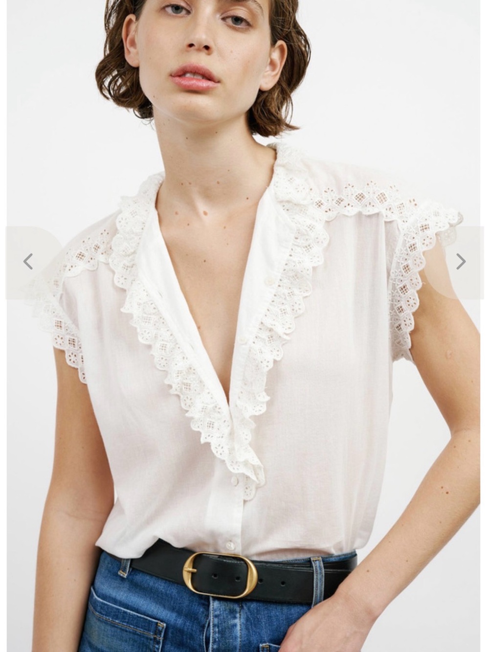 Nili Lotan Leanne Lace Blouse S